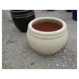 1) Cream Vietnamese Terracotta Glazed Pot