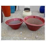 2) Red Vietnamese Terracotta Glazed Pots