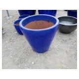 1) Blue Vietnamese Terracotta Glazed Pot
