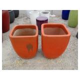 2) Ornage Vietnamese Terracotta Glazed Pots