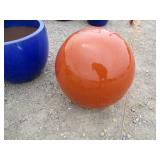 1) Orange Vietnamese Terracotta Glazed Globe