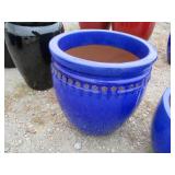 1) Blue Vietnamese Terracotta Glazed Pot