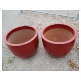 2) Red Vietnamese Terracotta Glazed Pots