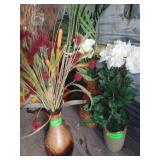 3) Vases with Silk Flowers
