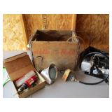 White Rock Wood Collectable Box, Vac Pump,