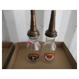 2) Glass Motor Oil Bottles