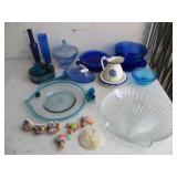 Glass Bowls, Trays, Vases, Pitcher, Fish Corks