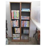 Shelves with VHS, DVDs and CDs