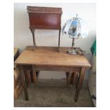 Table, Storage Box with Legs, Touch Lamp