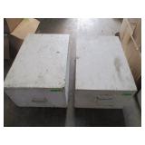 2) Wood Boxes of Books