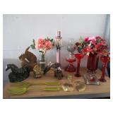 Artificial Flowers, Vases, Oil Lamp, Figurines,