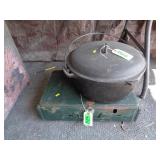 Cast Iron Dutch Oven, Coleman Stove