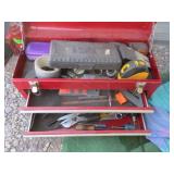 Red Tool Box with Hand Tools
