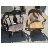 1) Oak Chair, 1) Rocker