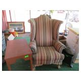 Upholstered Chair, Magazine Rack, Accent Table