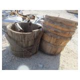 Wooden Baskets and Wood Bucket