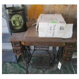 Singer Sewing Machine Table, Singer Can,