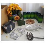 Artificial Flowers with Vase, Containers,