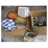 White Sewing Machine, Table Clothes, Clothes Pins