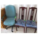 2) Chairs, Rolling Office Chair
