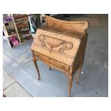 Oak Drop Front Secretary Desk, Quarter Sawn