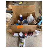 Box lot of assorted oils & other items
