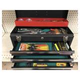 Craftsman metal tool chest with handtools