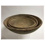 3 Primitive wooden nesting bowls 3 Primitive wooden nesting bowls