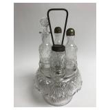 Victorian glass caster set Victorian glass caster set
