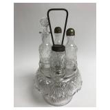 Victorian glass caster set