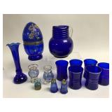 Cobalt glass lot Cobalt glass lot