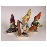 3 Goebel Co-Boy Gnome Figurines