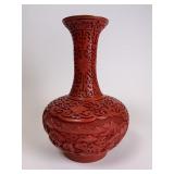 Chinese Red Lacquer Cinnabar vase