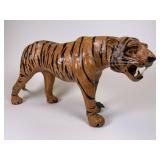 Leather Wrapped Tiger Sculpture