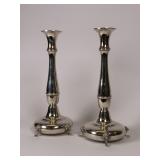 Sterling Candlesticks w/ lions head feet
