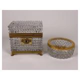 Cut Glass & Brass Casket w/ bowl