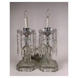 Vintage Crystal hurricane lamp w/ prisms