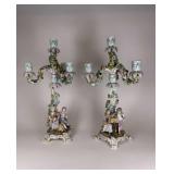 Meissen  Porcelain 4 Light Candelabras