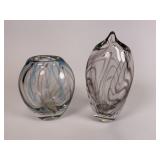 2 Mid Century Modern Murano Style vases
