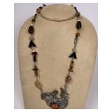 Polansky Sterling pendant/pin on stone chain