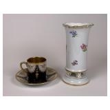 Meissen Vase & Rosenthal demitasse cup & saucer