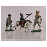 3 vintage lead figures