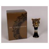 Jay Strongwater leopard wine stopper & stand