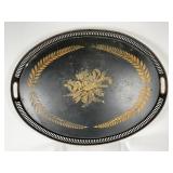 French Made Large Black/Gold Serving Tray
