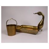 Brass bucket & tray