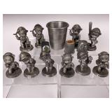 Avon Pewter statues & Various Thimbles
