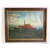 Large 19th Century Canvas Oil Painting