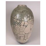 Raku Crackle Pottery Vase