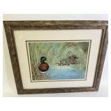 Heavy Painted & Framed Porcelain Tile