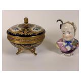 Sevres Candy Box & porcelain figurine